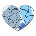 Boho Blue Deep Blue Artwork Heart Mousepad