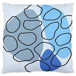 Boho Blue Deep Blue Artwork Standard Premium Plush Fleece Cushion Case (One Side)