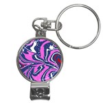 Texture Multicolour Grunge Nail Clippers Key Chain
