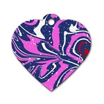 Texture Multicolour Grunge Dog Tag Heart (One Side)