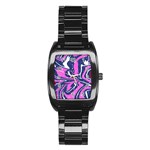 Texture Multicolour Grunge Stainless Steel Barrel Watch