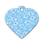 Flowers Pattern Print Floral Cute Dog Tag Heart (One Side)