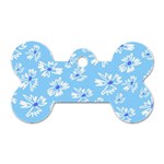 Flowers Pattern Print Floral Cute Dog Tag Bone (Two Sides)