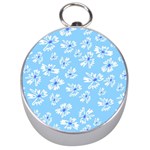Flowers Pattern Print Floral Cute Silver Compasses