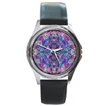 Cobalt arabesque Round Metal Watch