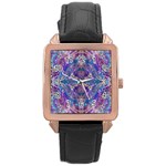 Cobalt arabesque Rose Gold Leather Watch 