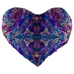 Cobalt arabesque Large 19  Premium Flano Heart Shape Cushions