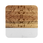 Cobalt arabesque Marble Wood Coaster (Square)
