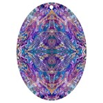 Cobalt arabesque UV Print Acrylic Ornament Oval