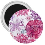 Violet Floral Pattern 3  Magnets