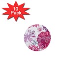 Violet Floral Pattern 1  Mini Buttons (10 pack) 