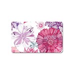 Violet Floral Pattern Magnet (Name Card)