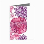 Violet Floral Pattern Mini Greeting Card
