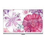 Violet Floral Pattern Business Card Holder