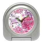 Violet Floral Pattern Travel Alarm Clock