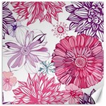 Violet Floral Pattern Canvas 16  x 16 