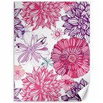 Violet Floral Pattern Canvas 36  x 48 