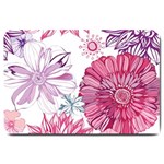 Violet Floral Pattern Large Doormat