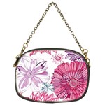 Violet Floral Pattern Chain Purse (Two Sides)