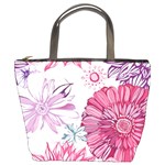 Violet Floral Pattern Bucket Bag