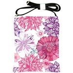 Violet Floral Pattern Shoulder Sling Bag