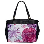 Violet Floral Pattern Oversize Office Handbag