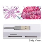 Violet Floral Pattern Memory Card Reader (Stick)