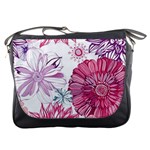Violet Floral Pattern Messenger Bag