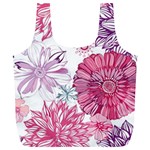 Violet Floral Pattern Full Print Recycle Bag (XL)