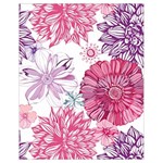 Violet Floral Pattern Drawstring Bag (Small)