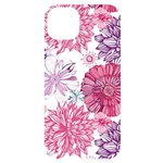 Violet Floral Pattern iPhone 14 Plus Black UV Print Case