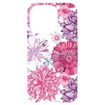 Violet Floral Pattern iPhone 14 Pro Black UV Print Case