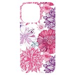 Violet Floral Pattern iPhone 14 Pro Max Black UV Print Case