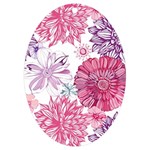 Violet Floral Pattern UV Print Acrylic Ornament Oval