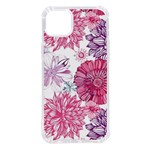Violet Floral Pattern iPhone 14 Plus TPU UV Print Case