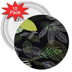 Leaves Floral Pattern Nature 3  Buttons (10 pack) 