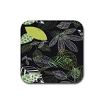 Leaves Floral Pattern Nature Rubber Coaster (Square)