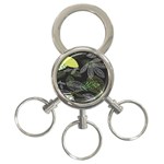Leaves Floral Pattern Nature 3-Ring Key Chain