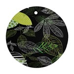 Leaves Floral Pattern Nature Round Ornament (Two Sides)
