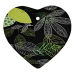 Leaves Floral Pattern Nature Heart Ornament (Two Sides)