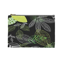 Leaves Floral Pattern Nature Cosmetic Bag (Large) from UrbanLoad.com Front