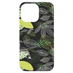 Leaves Floral Pattern Nature iPhone 14 Pro Max Black UV Print Case