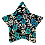 Blue Flower Floral Flora Naure Pattern Ornament (Star)