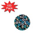 Blue Flower Floral Flora Naure Pattern 1  Mini Magnets (100 pack) 