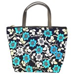 Blue Flower Floral Flora Naure Pattern Bucket Bag