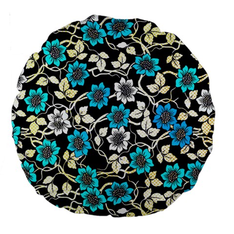 Blue Flower Floral Flora Naure Pattern Large 18  Premium Round Cushions from UrbanLoad.com Front