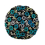 Blue Flower Floral Flora Naure Pattern Standard 15  Premium Flano Round Cushions