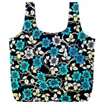 Blue Flower Floral Flora Naure Pattern Full Print Recycle Bag (XXL)