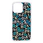 Blue Flower Floral Flora Naure Pattern iPhone 14 Pro Max TPU UV Print Case