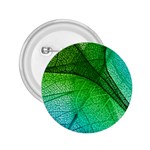 3d Leaves Texture Sheet Blue Green 2.25  Buttons